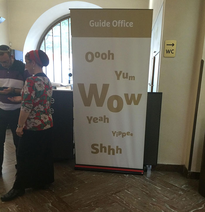 This Banner At A Museum In Prague Had A Bunch Of Random English Words On It