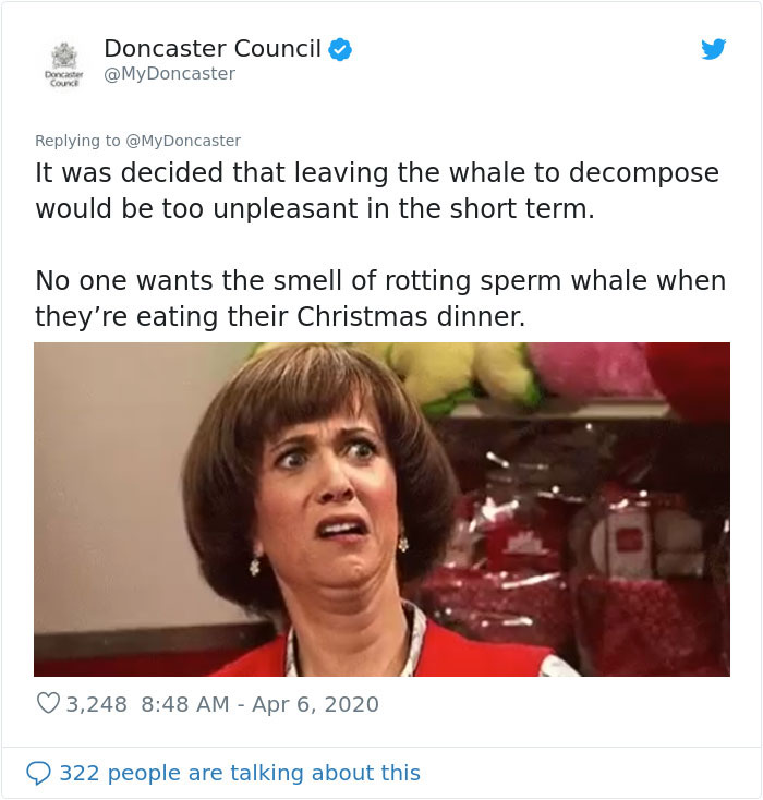 People Are Applauding This Twitter Manager For Using A Whale Blown Up In The 1970s As A Lesson On Coronavirus