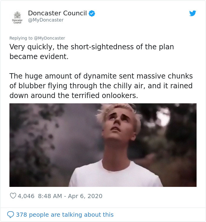 People Are Applauding This Twitter Manager For Using A Whale Blown Up In The 1970s As A Lesson On Coronavirus People Are Applauding This Twitter Manager For Using A Whale Blown Up In The 1970s As A Lesson On Coronavirus