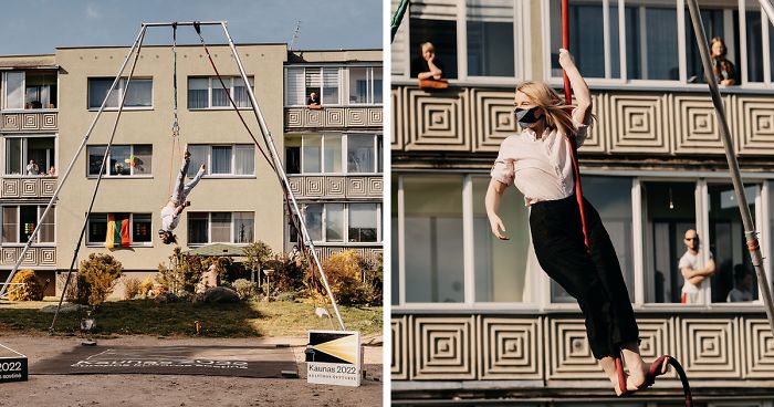 Kaunas’ Courtyards Transform Into Stages As Various Artists Perform For Quarantined People