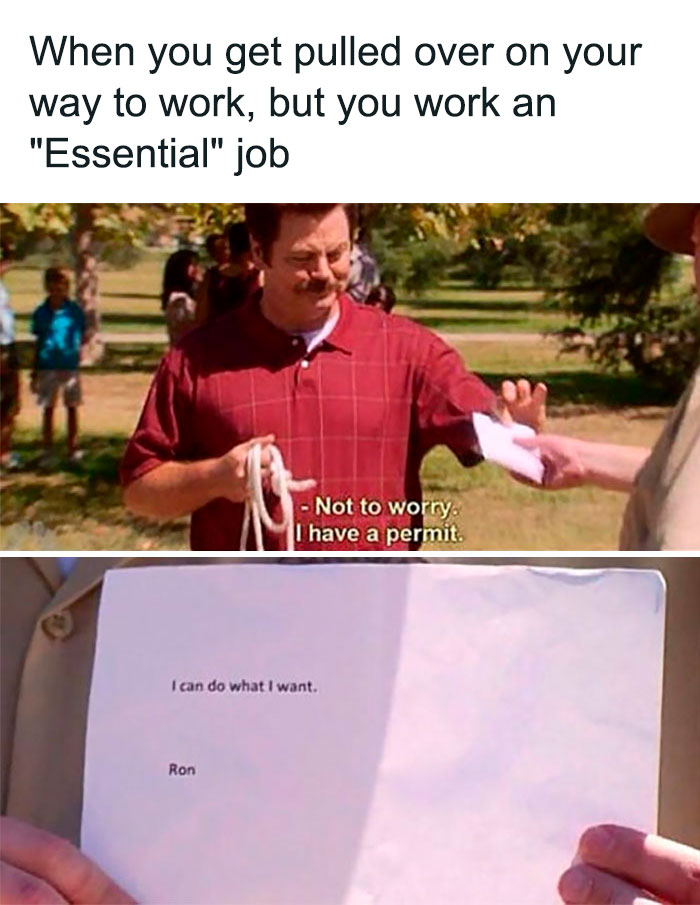 When You Get Pulled Over On Your Way To Work, But You Work An "Essential" Job