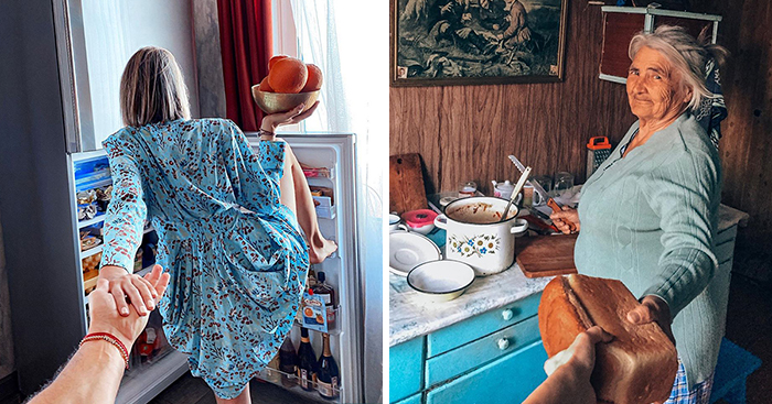 35 Quarantined People Are Recreating “Follow Me” Photos At Home And Some Results Are Hilarious