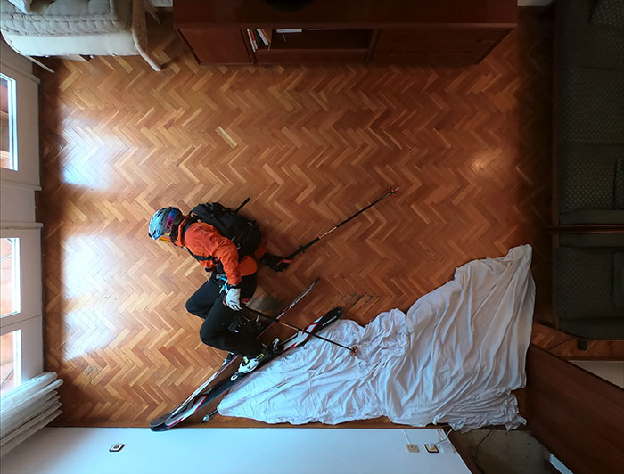 Guy Has His Skiing Trip Canceled Due To The Pandemic, Makes A 'How To Ski At Home' Video And It Goes Viral