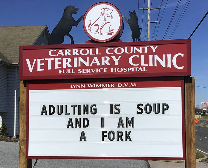 Funny-Carroll-County-Veterinary-Clinic-Signs