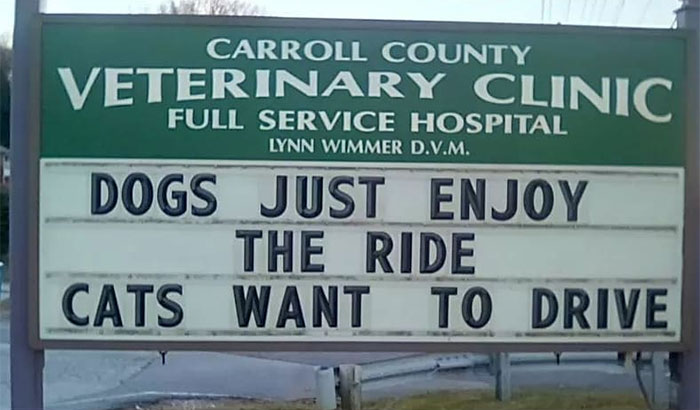 Funny-Carroll-County-Veterinary-Clinic-Signs