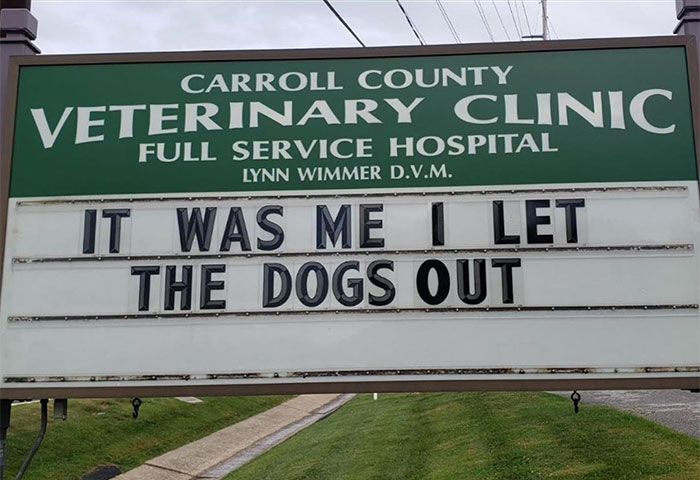 Funny-Carroll-County-Veterinary-Clinic-Signs