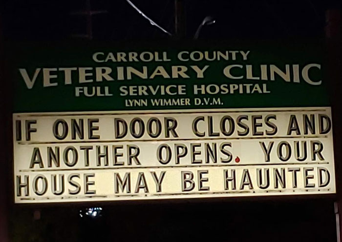 Funny-Carroll-County-Veterinary-Clinic-Signs