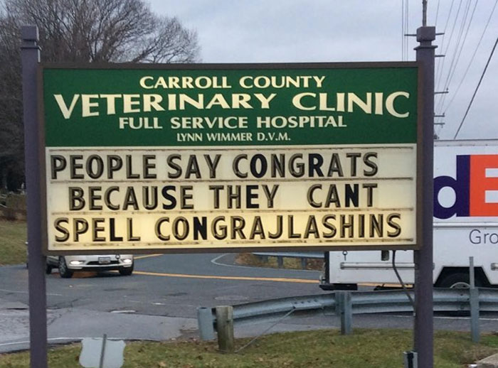 Funny-Carroll-County-Veterinary-Clinic-Signs