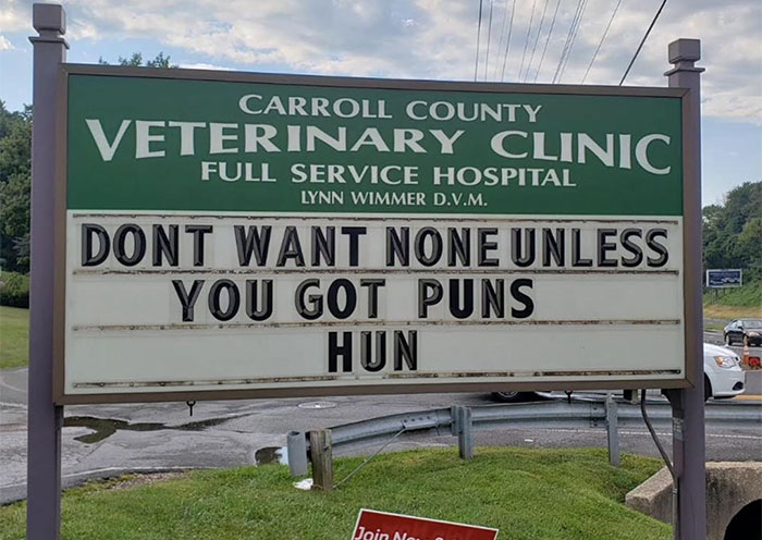 Funny-Carroll-County-Veterinary-Clinic-Signs