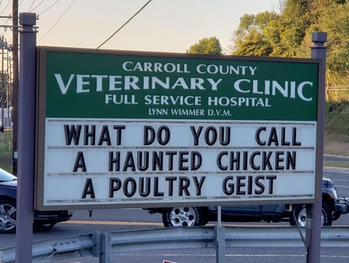 Funny-Carroll-County-Veterinary-Clinic-Signs