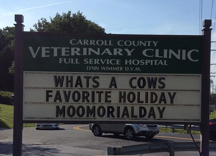 Funny-Carroll-County-Veterinary-Clinic-Signs