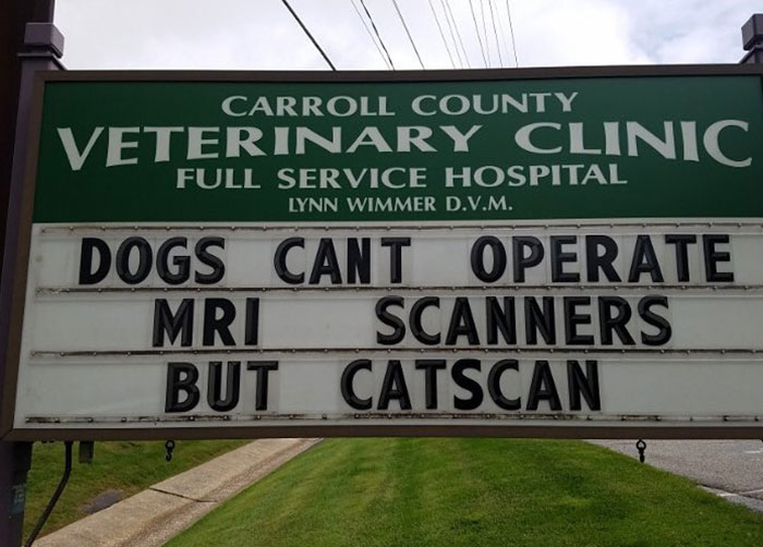 Funny-Carroll-County-Veterinary-Clinic-Signs