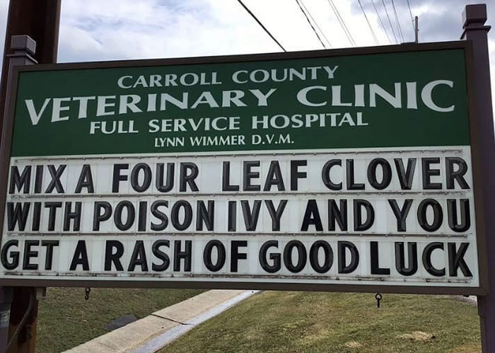 Funny-Carroll-County-Veterinary-Clinic-Signs