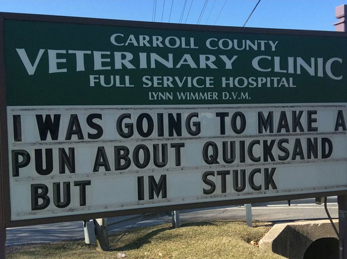 Funny-Carroll-County-Veterinary-Clinic-Signs