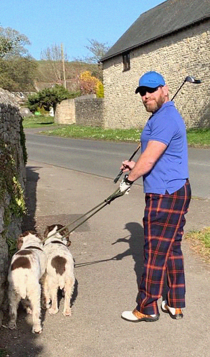 "My Mate Has Been Dressing Up Everyday To Cheer The Neighborhood Up While He Takes The Dogs Out"