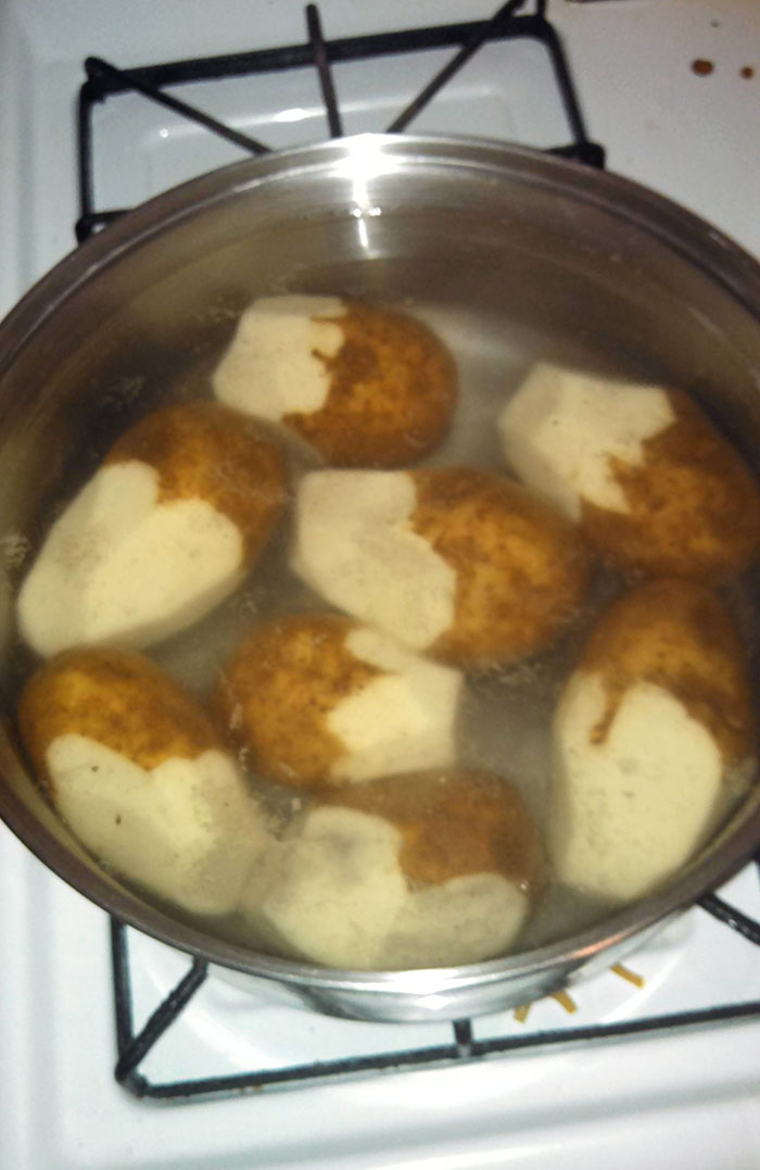 I'm Currently A Culinary Student And Last Night I Asked A Lady Friend To Help Me With Dinner. All I Asked Her To Do Was Peel Half The Potatoes In The Bag