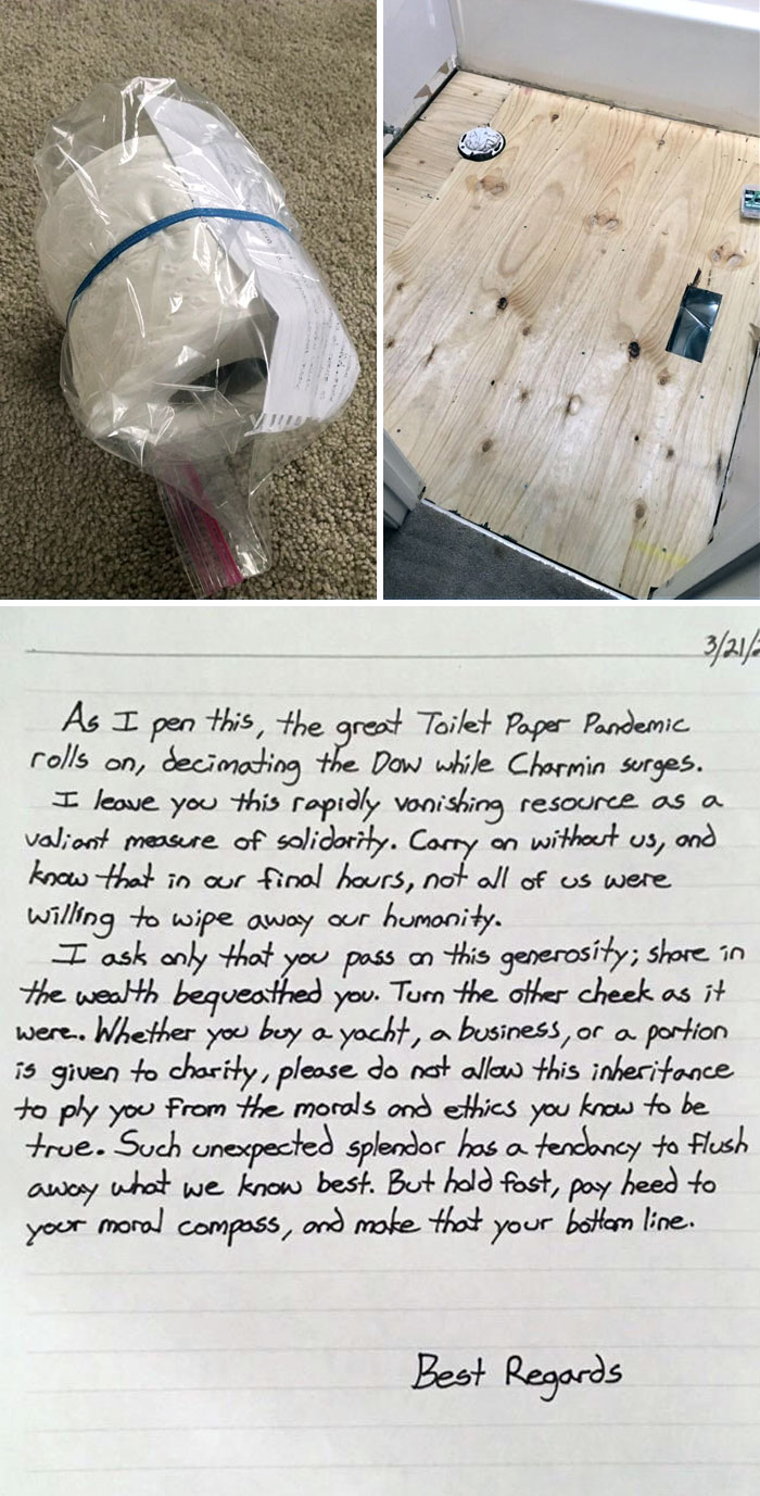 While Updating A Bathroom, I Left A Surprise Under The Floor For The Next Remodeler