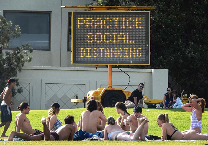 Social Gathering At St. Kilda Beach Today