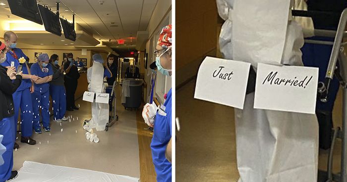 Residents Exchange Vows In Front Of Hospital Staff After Their Wedding Gets Canceled Due To CoronavirusResidents Exchange Vows In Front Of Hospital Staff After Their Wedding Gets Canceled Due To Coronavirus