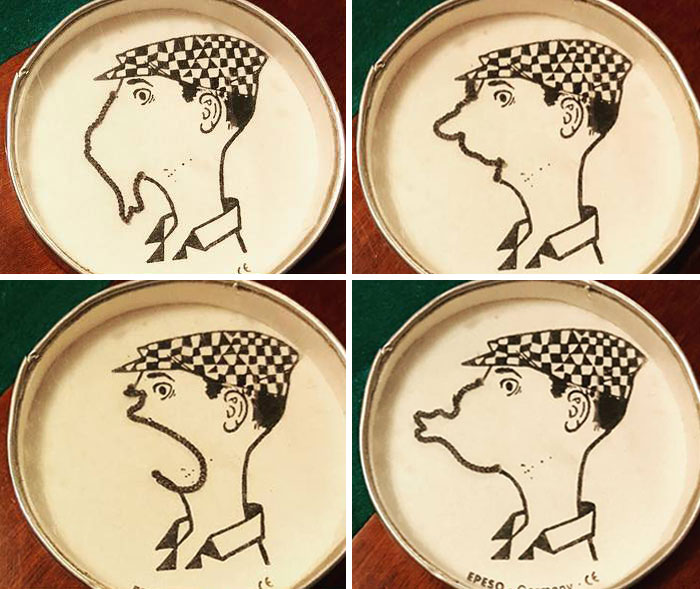 Found This Vintage Toy My Dad Had. Wiggle It And The Tiny Chain Makes A New Face