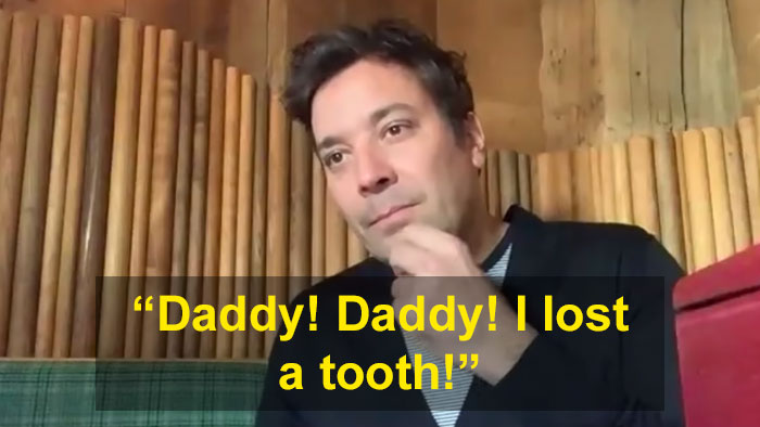 Jimmy Fallon's Daughter Loses A Tooth And Excitedly Crashes Her Dad's Interview Jimmy Fallon's Daughter Loses A Tooth And Excitedly Crashes Her Dad's Interview