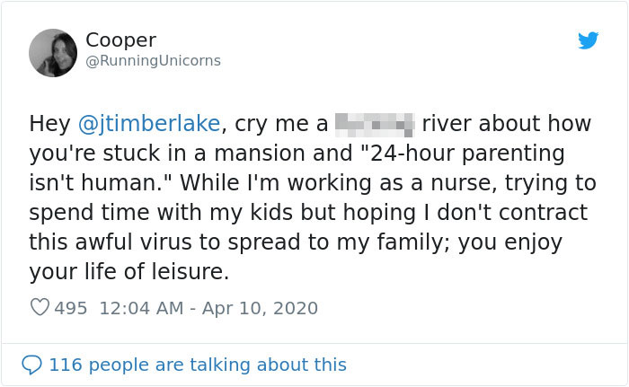 Justin Timberlake Is Forced To Take Care Of His Kid At All Times Due To Quarantine, Says 'It's Not Human,' And Some Parents Are Outraged Justin Timberlake Is Forced To Take Care Of His Kid At All Times Due To Quarantine, Says 'It's Not Human,' And Some Parents Are Outraged