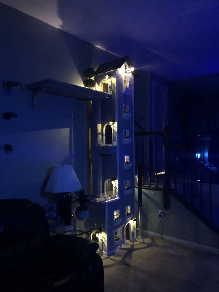 Man Builds Two Kitty Towers For His Cats And So Many People Want It, He's Gonna Start Selling The Building Plans Man Builds Two Kitty Towers For His Cats And So Many People Want It, He's Gonna Start Selling The Building Plans