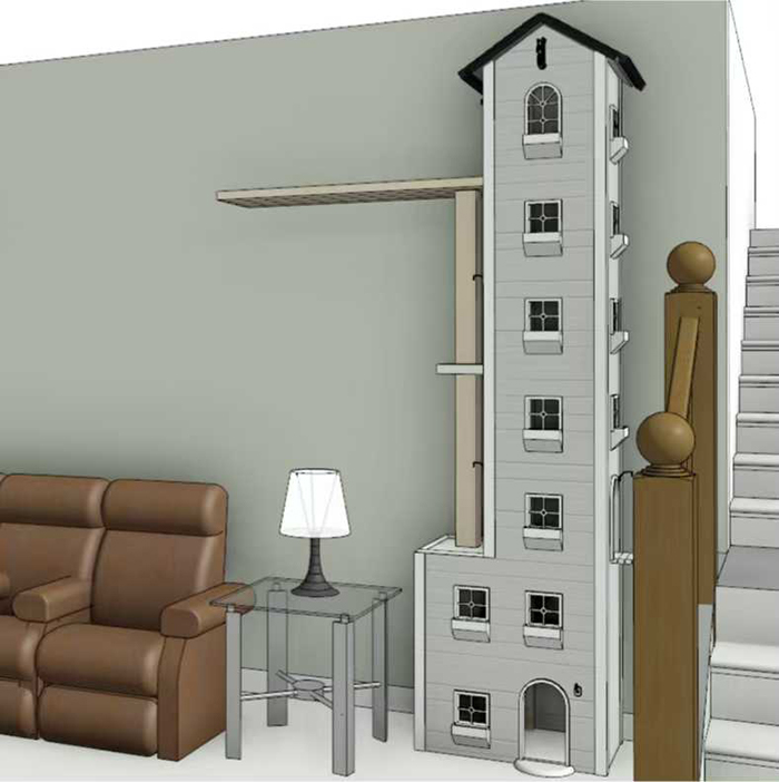 Man Builds Two Kitty Towers For His Cats And So Many People Want It, He's Gonna Start Selling The Building Plans Man Builds Two Kitty Towers For His Cats And So Many People Want It, He's Gonna Start Selling The Building Plans