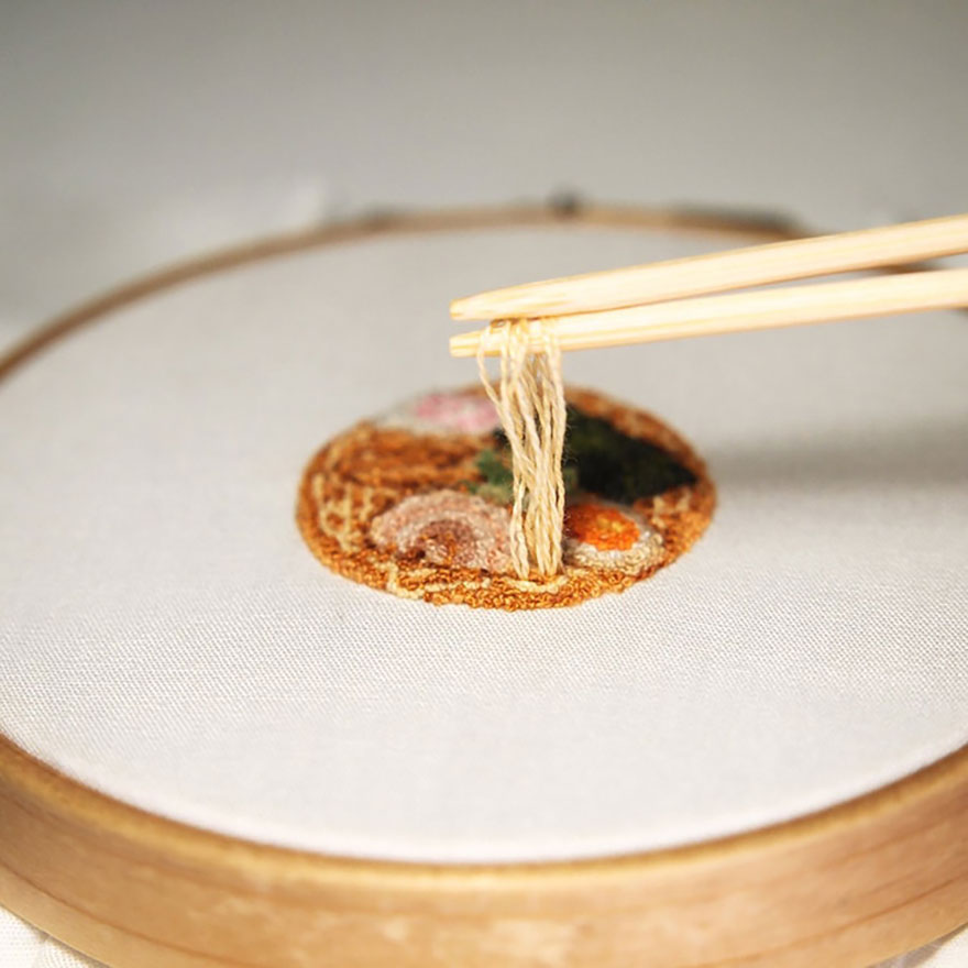 Japanese Artist Makes Embroidery So Realistic That It Makes You Want To Eat It