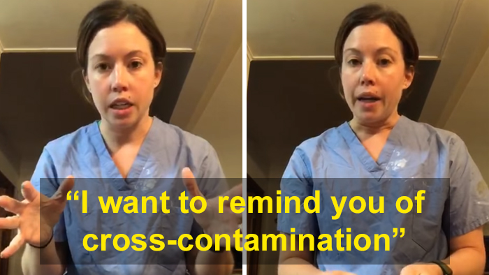 Michigan Nurse Demonstrates How Easy Coronavirus Cross-Contamination Can Be, Even With Gloves On Michigan Nurse Demonstrates How Easy Coronavirus Cross-Contamination Can Be, Even With Gloves On
