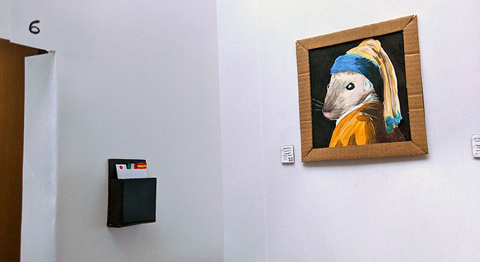 Quarantined Couple Creates A Miniature Art Gallery For Their Gerbils With Iconic Paintings
