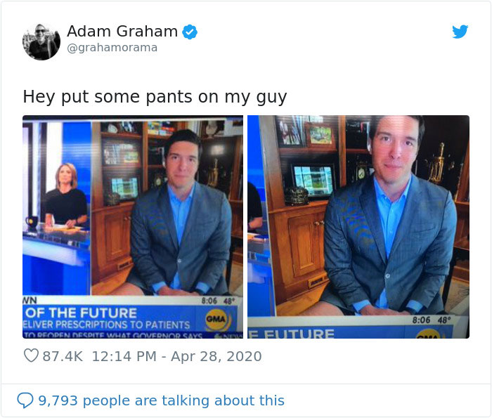 This Reporter Went On Air Wearing Only A Suit Coat And No Pants, Not Realizing Everyone Could See His Legs