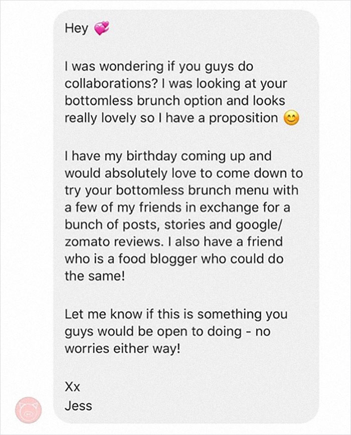 Restaurants Are Struggling Yet These Influencers Are Still Asking For Free Food And This Food Critic Shames Them Restaurants Are Struggling Yet These Influencers Are Still Asking For Free Food And This Food Critic Shames Them