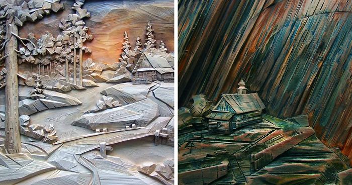 Russian Wood Carver Sculpts Incredibly Detailed Pictures (55 Pics)