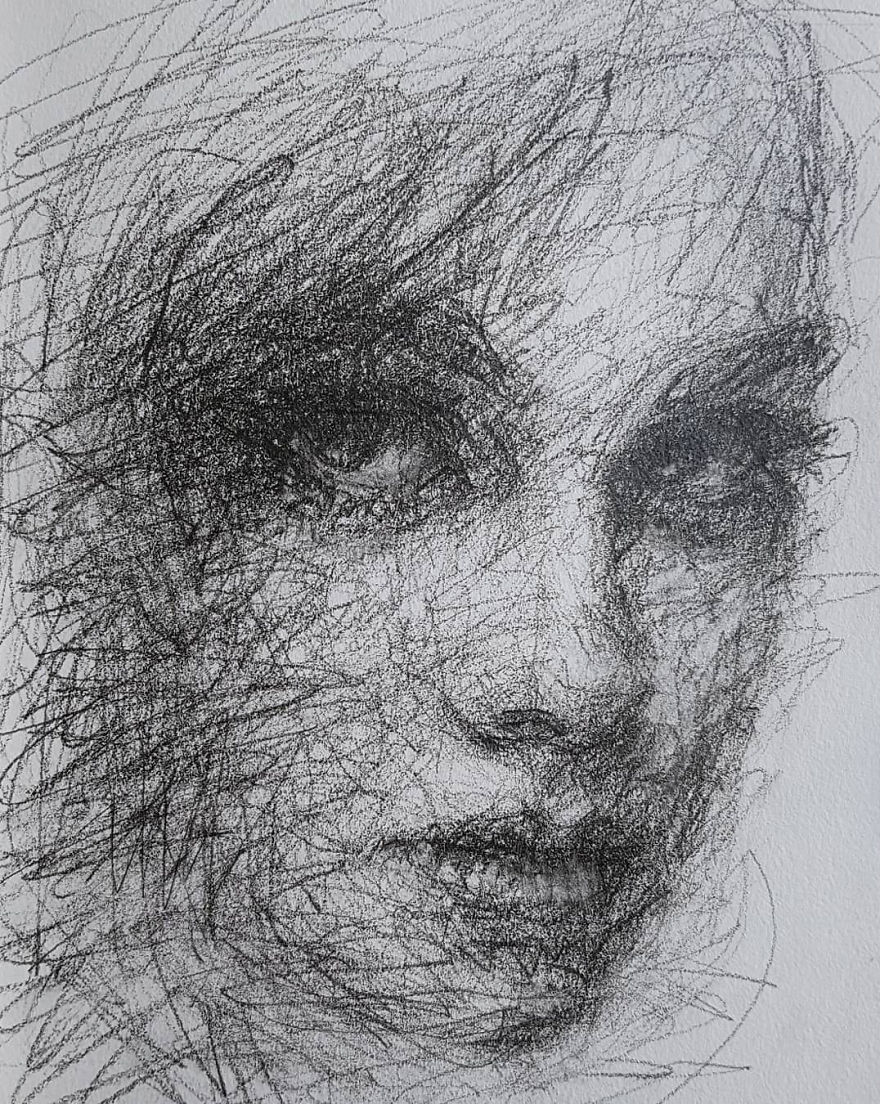 Self-Taught Artist Makes Amazing Female Portraits Based On Doodles