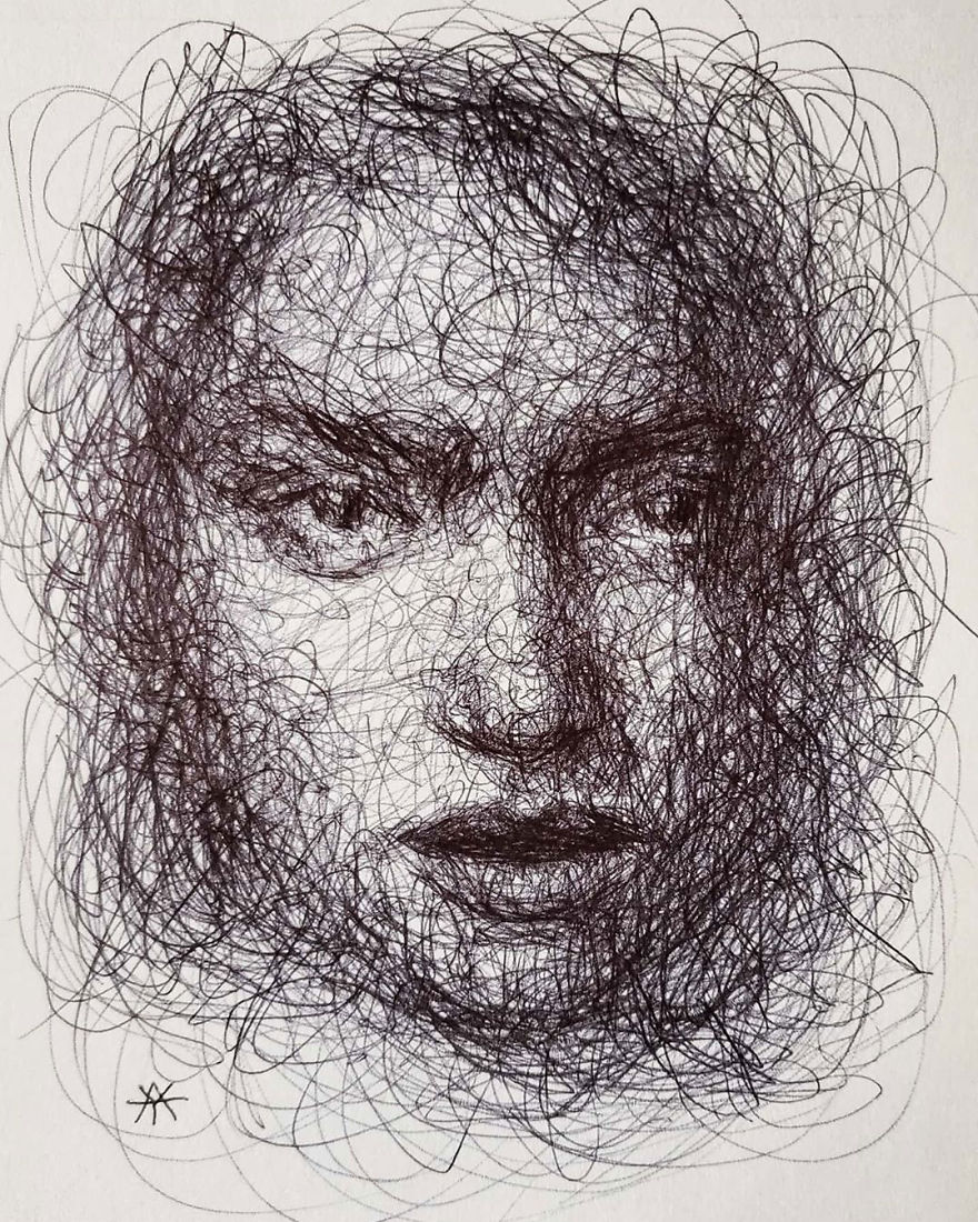 Self-Taught Artist Makes Amazing Female Portraits Based On Doodles