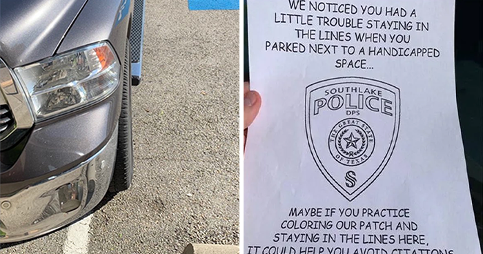 Texas Police Hilariously Educate Bad Parkers By Gifting Coloring Page Encouraging Them To ‘Stay In The Lines’