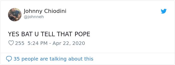 The Pope “Insults” Bats On Twitter, Gets Schooled By A Bat Expert The Pope “Insults” Bats On Twitter, Gets Schooled By A Bat Expert
