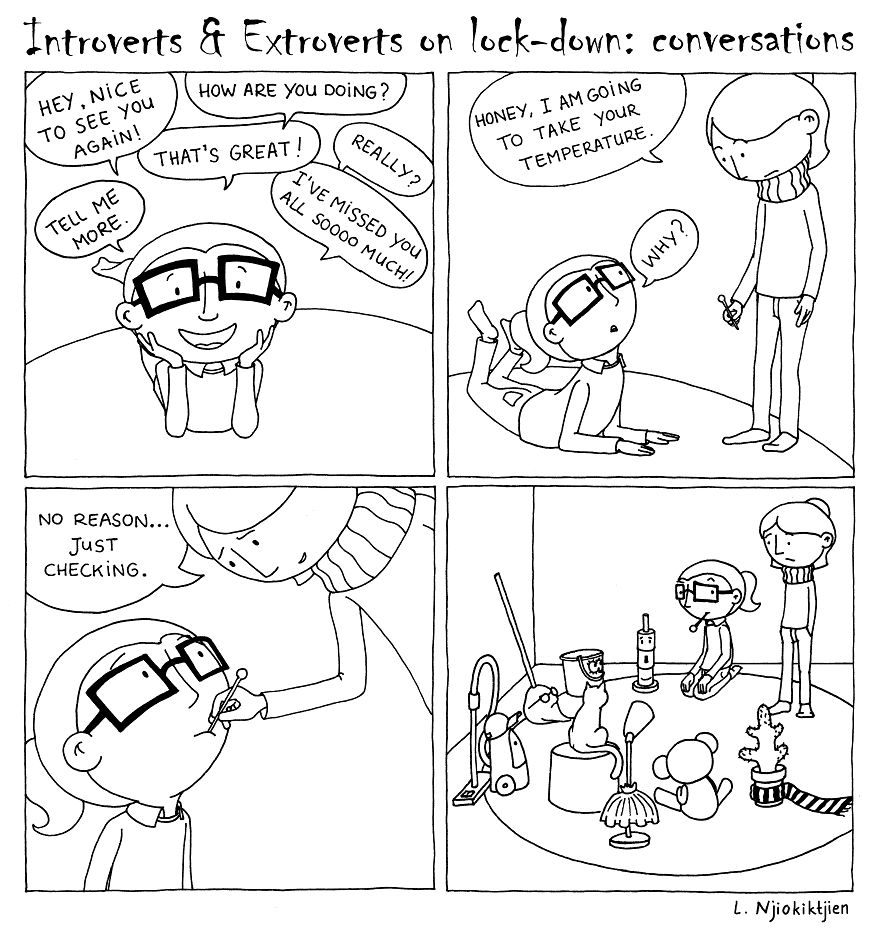 Here Are My 10 New Comics About My Introverted Life With My Extroverted Wife During Lockdown