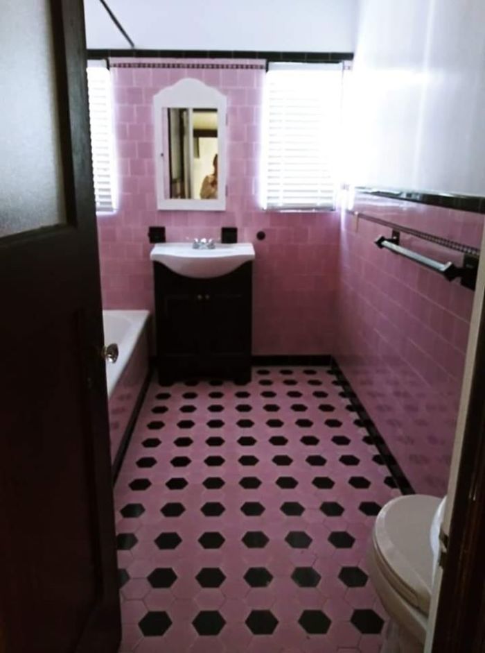 My Parents Pepto Bismol Bathroom