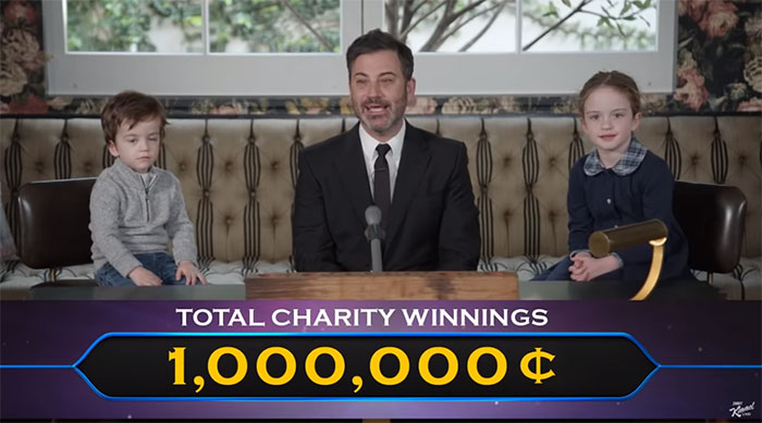 Jimmy Kimmel Hosts 'Who Wants To Be A Millionaire' For His Two Kids And Billy Adorably Loses His Patience