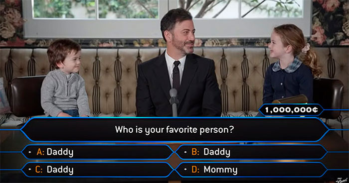 Jimmy Kimmel Hosts ‘Who Wants To Be A Millionaire’ For His Two Kids And Billy Adorably Loses His Patience