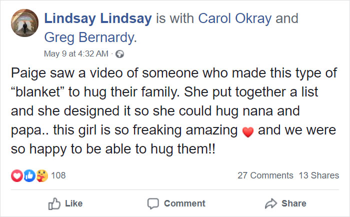10-Year-Old Designs A Plastic Curtain To Be Able To Hug Her Grandparents Safely During Quarantine 10-Year-Old Designs A Plastic Curtain To Be Able To Hug Her Grandparents Safely During Quarantine