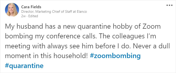 Man Continuously Tries To Embarrass His Wife During Her Zoom Calls By Hilariously Photobombing Them Man Continuously Tries To Embarrass His Wife During Her Zoom Calls By Hilariously Photobombing Them