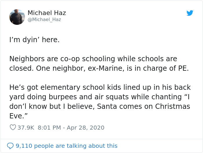 Neighborhood Decides To Do Co-Op Homeschooling, Retired Marine Takes Up Teaching PE And Kids Love It
