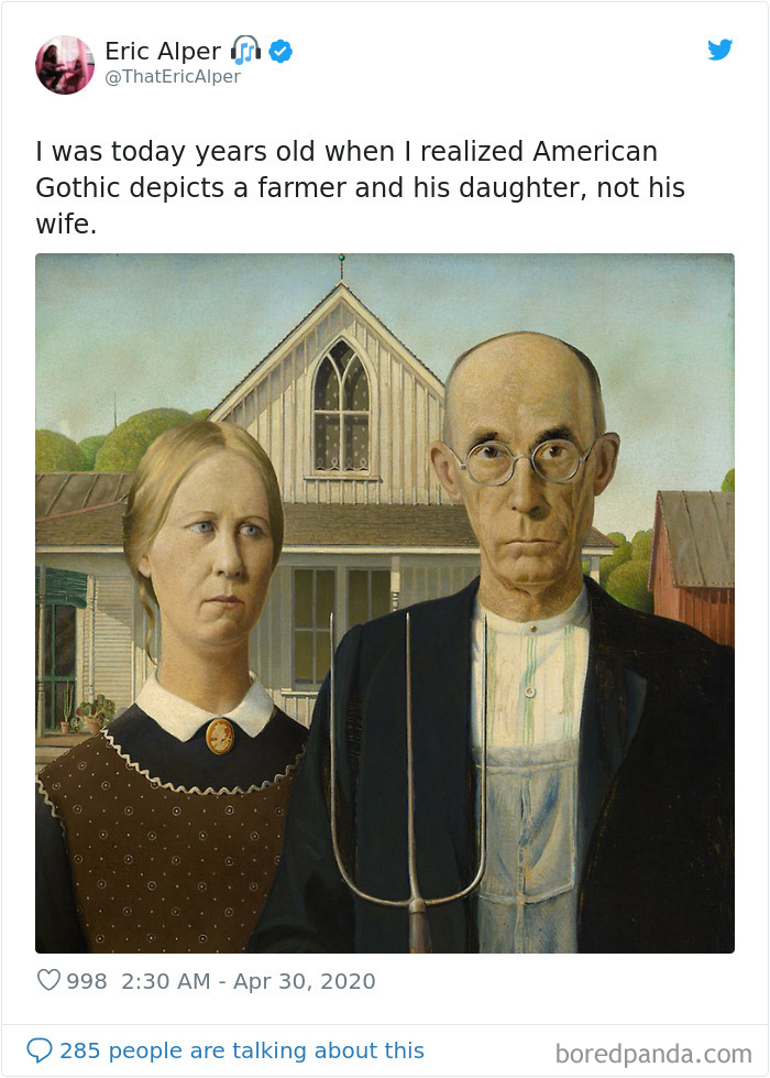 ThatEricAlper tweets about American Gothic and portrait of farmer and his daughter