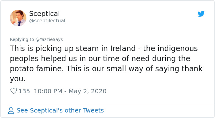 Native Americans Send Ireland $170 As 1845 Famine Aid, Ireland Gives Back By Fueling $2.9M COVID-19 Relief Fund In 2020