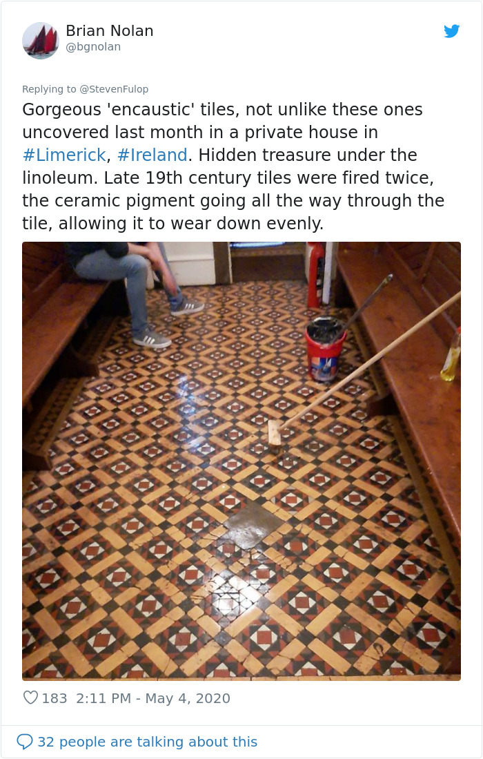 After City Hall Renovation Unveils A Stunning Early 20th Century Tiled Floor, People Start Sharing Their Own Unexpected Discoveries As Well After City Hall Renovation Unveils A Stunning Early 20th Century Tiled Floor, People Start Sharing Their Own Unexpected Discoveries As Well