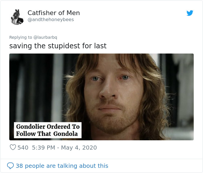 Person Matches Scenes From 'The Lord Of The Rings' To Funny Headlines From 'The Onion' And Fans Find It Hilarious Person Matches Scenes From 'The Lord Of The Rings' To Funny Headlines From 'The Onion' And Fans Find It Hilarious