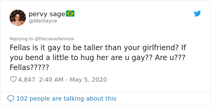 Twitter User Tells Males To Not Lean Into Their GFs Because It Makes Them Look Weak, Gets Called Out